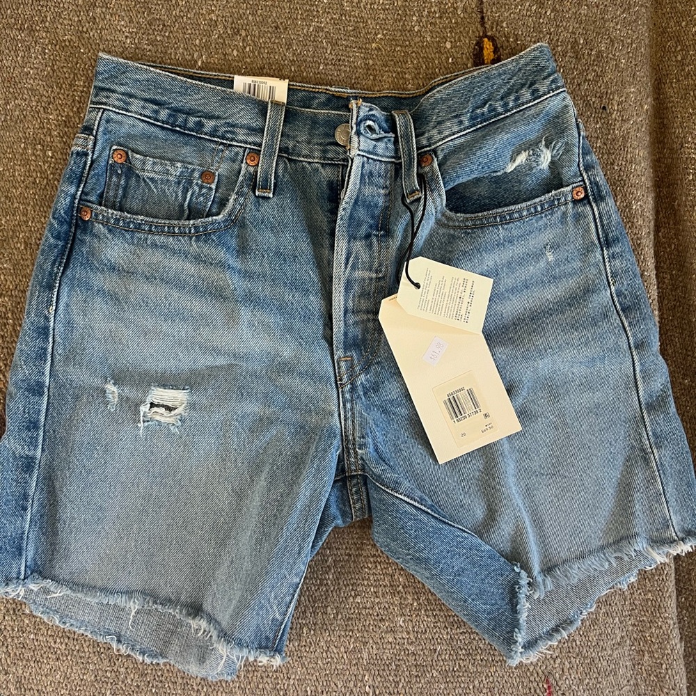 Denim Blue Distressed Women's Shorts